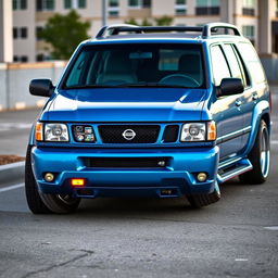 A 2001 Nissan Pathfinder SE R50, beautifully finished in Nissan's TV2 Bayside Blue