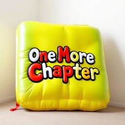 A visually striking 3D inflatable style artwork featuring a large, oversized book with a fun, whimsical design