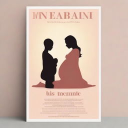 This is a heartwarming digital art image, designed in the style of a movie poster, celebrating a first pregnancy