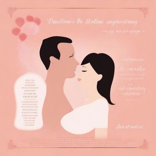 This is a heartwarming digital art image, designed in the style of a movie poster, celebrating a first pregnancy