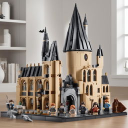 The image features a detailed Lego Harry Potter set on a white background