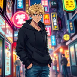 A light novel comic book cover featuring a tall adult male character with striking blonde hair and vivid green eyes