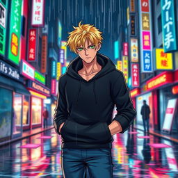 A light novel comic book cover featuring a tall adult male character with striking blonde hair and vivid green eyes