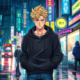 A light novel comic book cover featuring a tall adult male character with striking blonde hair and vivid green eyes