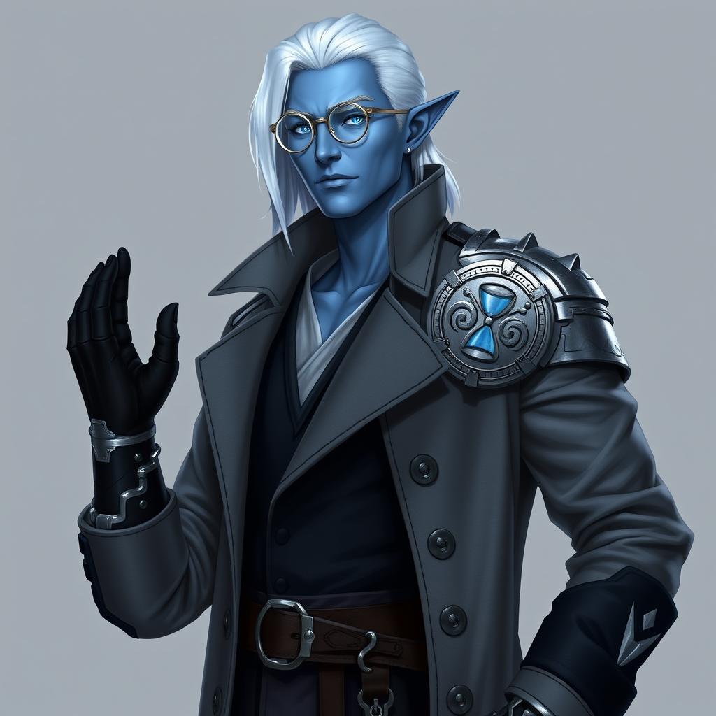 A tall, 26-year-old Drow named Jayce Kovacs stands confidently