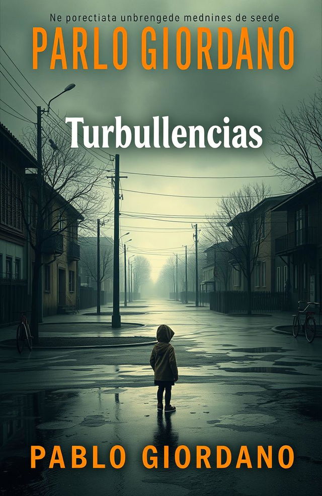 A hyper-realistic book cover for a novel titled "Turbulencias" with the author's name "Pablo Giordano" clearly displayed