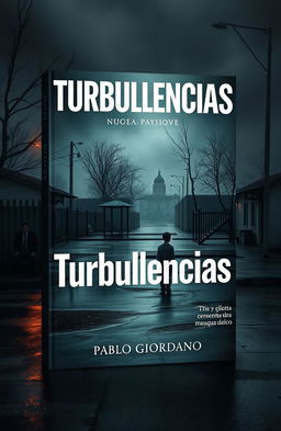 A hyper-realistic book cover for a novel titled "Turbulencias" with the author's name "Pablo Giordano" clearly displayed