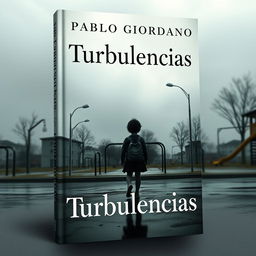 A hyper-realistic book cover for a novel titled "Turbulencias" with the author's name "Pablo Giordano" prominently and clearly displayed at the top