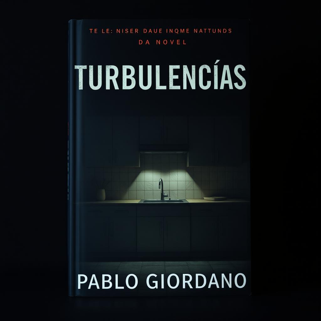 A hyper-realistic book cover for a novel titled "Turbulencias" with the author's name "Pablo Giordano" displayed clearly and prominently