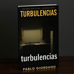 A hyper-realistic book cover for a novel titled "Turbulencias" with the author's name "Pablo Giordano" displayed clearly and prominently