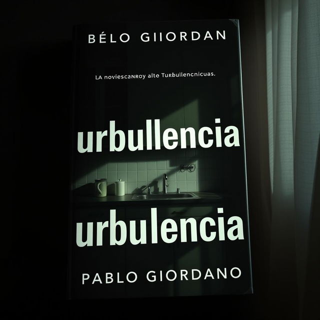 A hyper-realistic book cover for a novel titled "Turbulencias" with the author's name "Pablo Giordano" displayed clearly and prominently