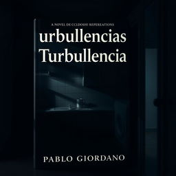 A hyper-realistic book cover for a novel titled "Turbulencias" with the author's name "Pablo Giordano" displayed clearly and prominently