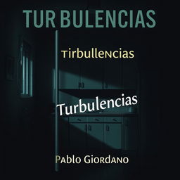 A hyper-realistic book cover for a novel titled "Turbulencias" with the author's name "Pablo Giordano" displayed clearly and prominently
