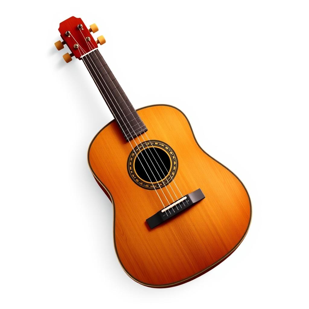 A stunning game icon featuring a single classical guitar elegantly displayed against a pure white background