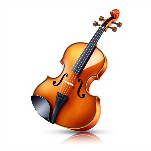 An elegant game icon featuring a single violin artfully displayed against a pristine white background