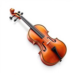 An elegant game icon featuring a single violin artfully displayed against a pristine white background