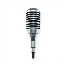 A striking game icon featuring a single microphone artfully displayed against a crisp white background