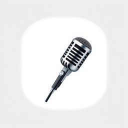 A striking game icon featuring a single microphone artfully displayed against a crisp white background