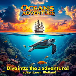 A vibrant movie poster for a sea-themed adventure film