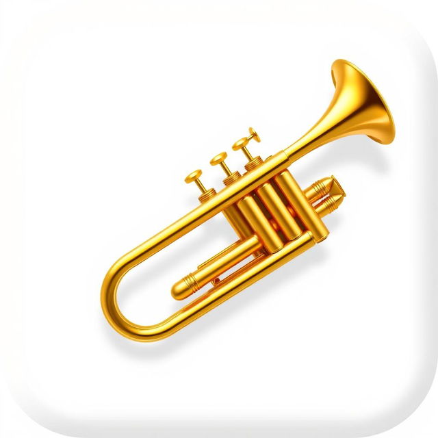 A captivating game icon featuring a single trumpet elegantly displayed against a bright white background