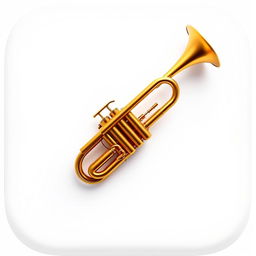 A captivating game icon featuring a single trumpet elegantly displayed against a bright white background