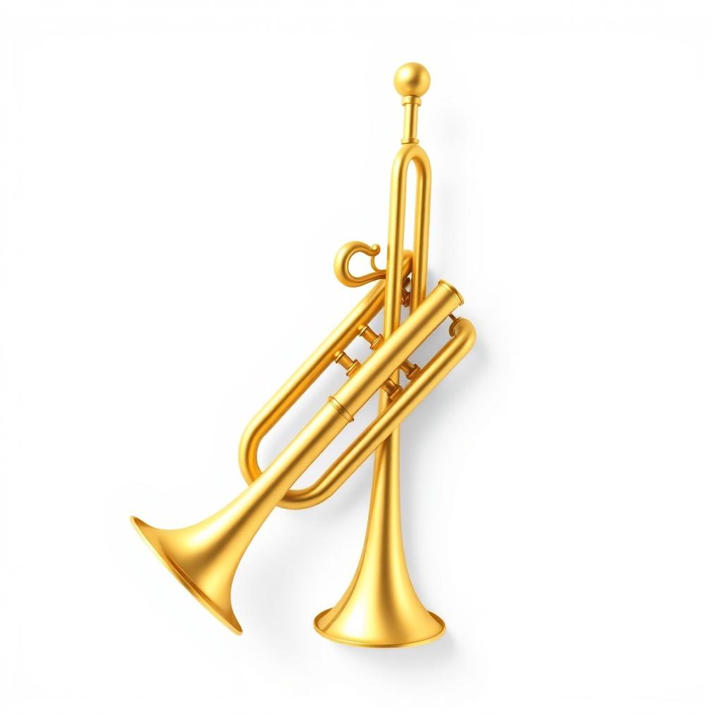 A captivating game icon featuring a single trumpet elegantly displayed against a bright white background