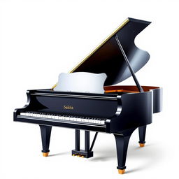 A visually captivating game icon featuring a single grand piano showcased against a bright white background