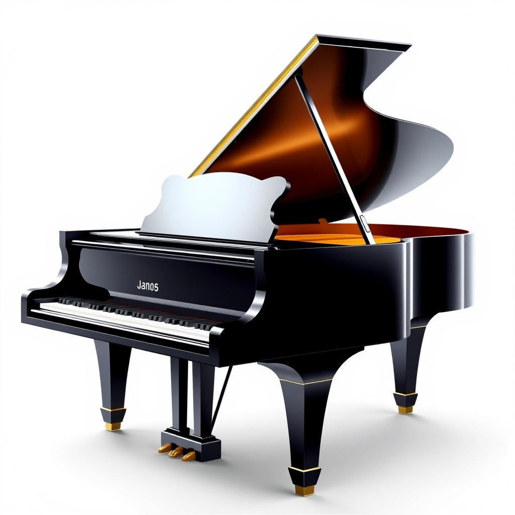 A visually captivating game icon featuring a single grand piano showcased against a bright white background