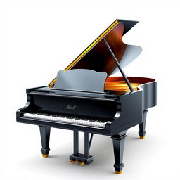 A visually captivating game icon featuring a single grand piano showcased against a bright white background