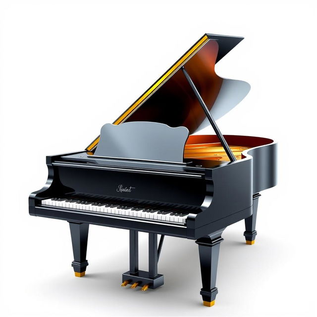 A visually captivating game icon featuring a single grand piano showcased against a bright white background