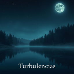 A hyper-realistic vertical image designed for a book cover titled "Turbulencias"