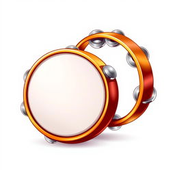 A vibrant game icon featuring two tambourines artfully positioned against a bright white background