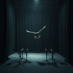 A hyper-realistic vertical image for a book cover featuring an owl in flight, although the owl remains indistinct and partially obscured