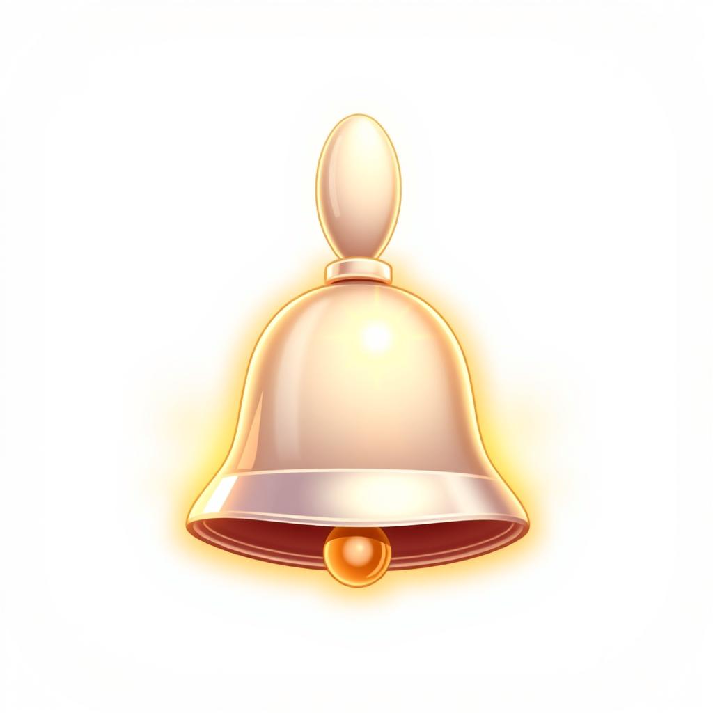 A charming game icon featuring a single bell artfully displayed against a bright white background