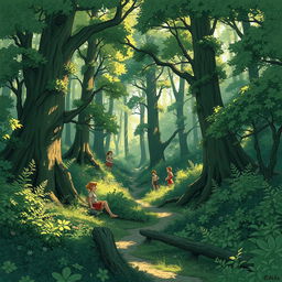 An expansive A3-sized illustration showcasing the techniques of light and shadow rendering in character drawing
