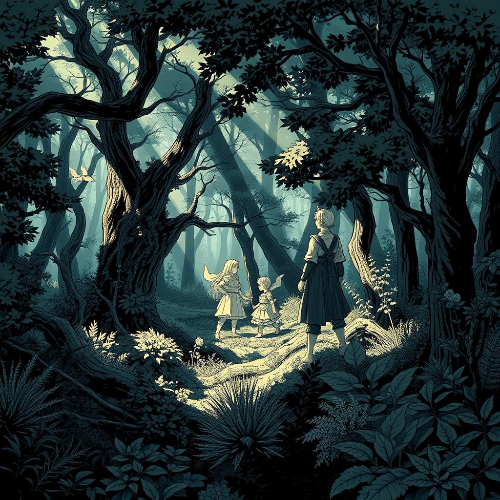 An expansive A3-sized illustration showcasing the techniques of light and shadow rendering in character drawing