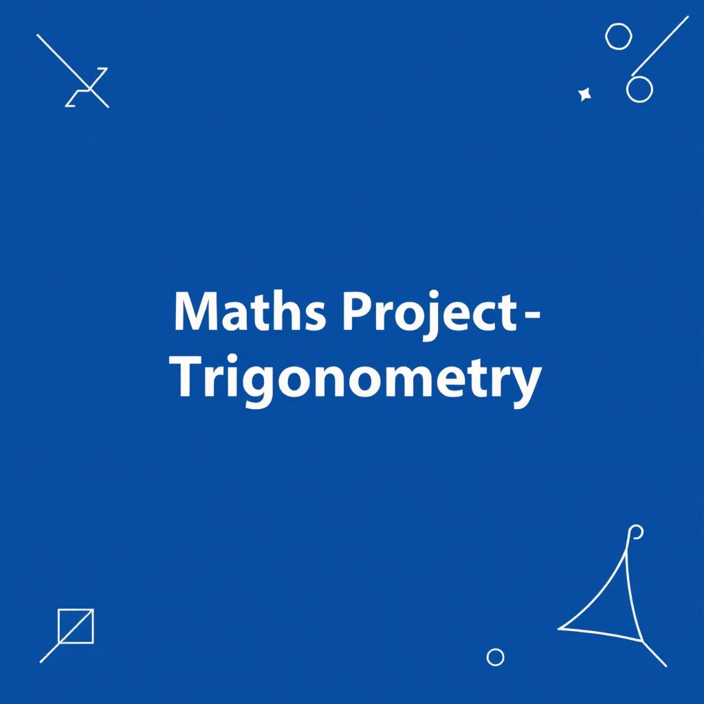 A vibrant cover page for a school project titled 'Maths Project - Trigonometry'