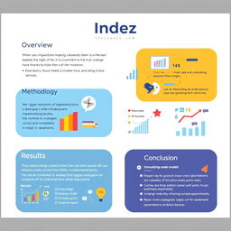 A visually engaging and creative index page for a project, featuring a bright and modern design with vibrant colors