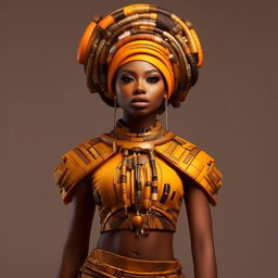 girl in futuristic casual Yoruba attire