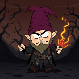 A single evil gnome character in the style of South Park