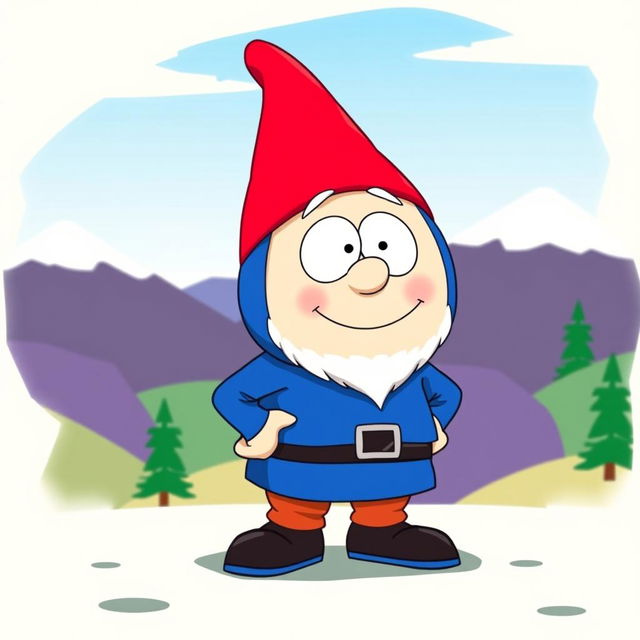 A fun depiction of a gnome character inspired by South Park