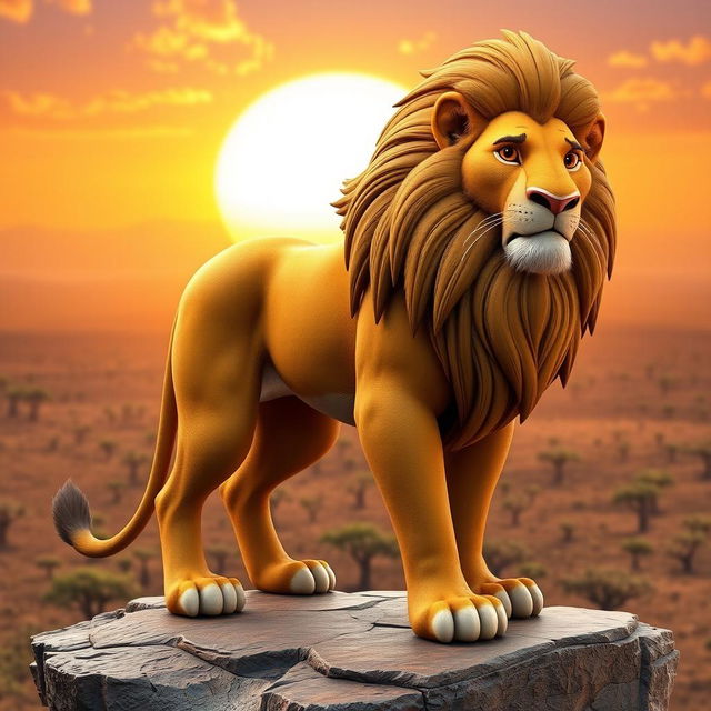 A comprehensive 3D model of Mufasa from The Lion King, showcasing his powerful and majestic stature