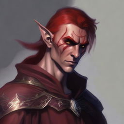 This digital art image features a male Fall Eladrin Elf, depicted as a nomadic cleric