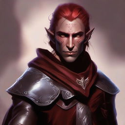 This digital art image presents a male Fall Eladrin Elf, portrayed as a nomadic cleric