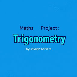 A creatively styled title that reads 'Maths Project - Trigonometry' prominently displayed in the center