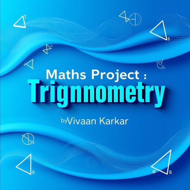 A creatively styled title that reads 'Maths Project - Trigonometry' prominently displayed in the center