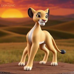 A detailed 3D model of Nala from The Lion King, showcasing her graceful and agile form