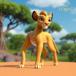 A detailed 3D model of Nala from The Lion King, featuring her creamy beige fur that highlights her graceful form