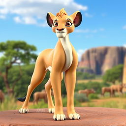 A detailed 3D model of Nala from The Lion King, featuring her creamy beige fur that highlights her graceful form