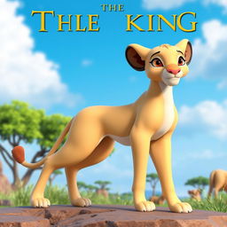 A detailed 3D model of Nala from The Lion King, featuring her creamy beige fur that highlights her graceful form